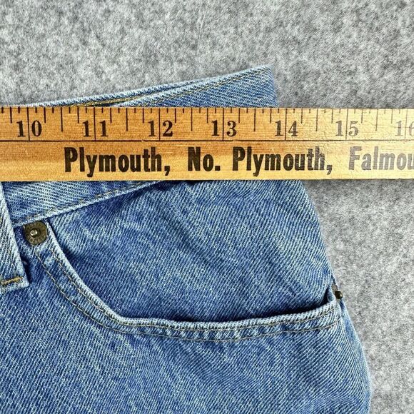 Vintage Express Cut Off Mom Jean Shorts Women 11/12 Blue Medium Wash Made In USA - Picture 5 of 12